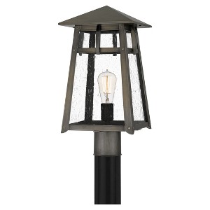 Merle 1-Light Burnished Bronze Outdoor Post Lantern - 1 of 4
