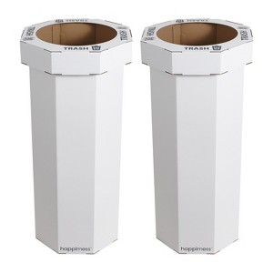 happimess Fleur 25-Gallon Traditional Classic Disposable Corrugated Cardboard Event Trash Can and Recycling Bin - 1 of 4