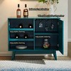 Sideboard Buffet Cabinet, With Wine Storage Shelf, Glasses Rack,  Modern Buffet Cabinet, Kitchen Storage Cabinet, For Kitchen Hallway Living Room - 3 of 4
