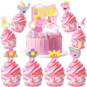 Treasures Gifted Princess Peppa Pig Cake Topper & Princess Peppa Pig Cupcake Toppers Kit - 1 of 4