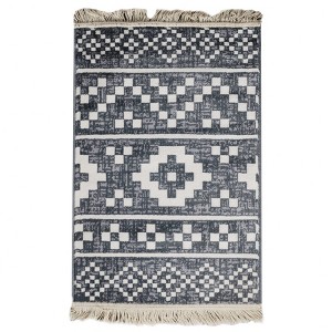 Modern Geometric Boho Fringe Indoor Runner or Area Rug by Blue Nile Mills - 1 of 4