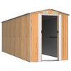 vidaXL Outdoor Garden Shed - Storage for Tools and Equipment - Galvanized Steel - Light Brown - Double Sliding Doors - 75.6"x205.9"x87.8" - 3 of 4