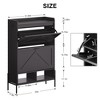 CuisinSmart Farmhouse Shoe Storage Cabinet with Metal Legs, Narrow Hidden Shoe Rack with 2 Flip Drawers, Shoe Organizer for Entryway, Black - 4 of 4