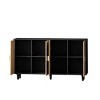 SEVOBAL Utility Storage Cabinets Elegant 4 Door Rattan Decorative Storage Cabinet with Adjustable Shelves for Bedroom, Black, 62.2"*15.75"*34.65" - 4 of 4