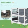 Gulches Two Tier Gray Rabbit Hutch with Wheels and Openable Top - 3 of 4