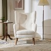 Christopher Knight Home Bines Modern Upholstered Teddy Wool High Back Accent Chair with Tapered Birch Wood Legs, Beige - 2 of 4