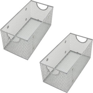 YBM Home Silver Mesh Open Storage Bins, Pack of 2 - 1 of 4