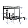 Mshliw Twin Over Twin Over Twin Metal Triple Bunk Bed with Safety Guardrails, Ladder, Convertible 3 Beds, Space-Saving Design - 3 of 4