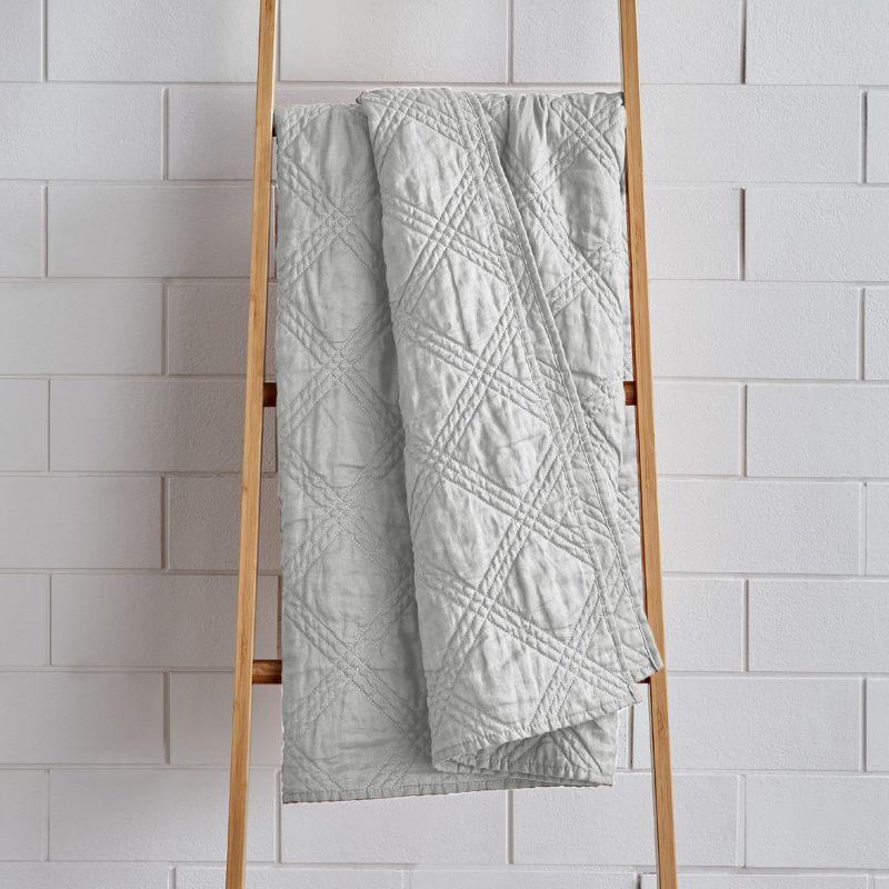 Linen Front/Cotton Back Quilted Throw - Levtex Home, 2 of 6