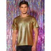Lars Amadeus Men's Round Neck Short Sleeves Nightclub Party Metallic T-Shirt - 2 of 4