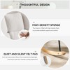 Zeus & Ruta Mid Century Modern Accent Arm Chair Padded Seat with High Backrest and Pillows (Ivory/Dark Gray/Pink) - 4 of 4