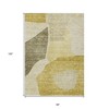 Gold Beige And Wheat Abstract Washable Indoor Outdoor Area Rug - 3 of 4
