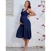 Clearlove Maternity Dress Women Summer Ruffle Sleeve Sleeveless Maxi Dress - 4 of 4