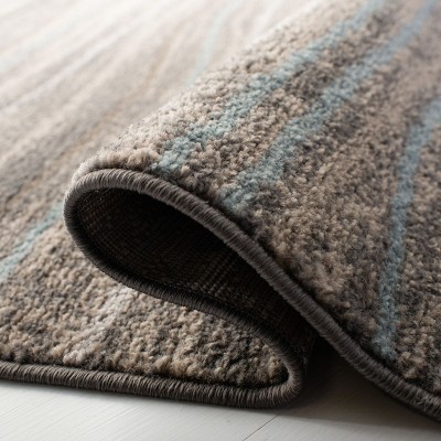 Silver and Beige Abstract Geometric Area Rug