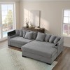 111" Luxury Corduroy Upholstered L-Shaped Sectional Sofa with Reversible Chaise Lounge and Arm Storage - 4 of 4
