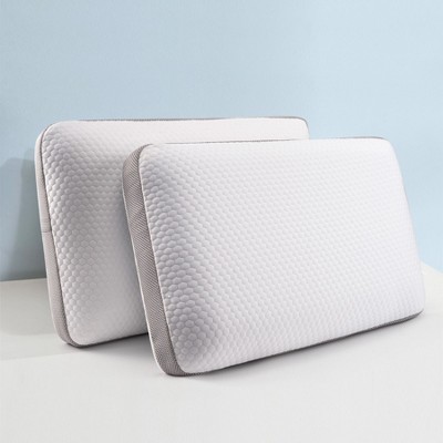 Premium Pillow with 30-Density Blue Gel Particles and Slow-Rebound Bread-Shaped Foam with Punched Design and Dual Fabric