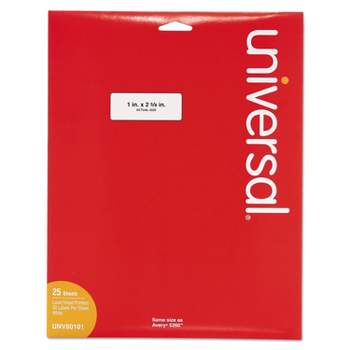 Universal Laser Printer Permanent Labels 1 x 2 5/8 White 750/Pack 80101