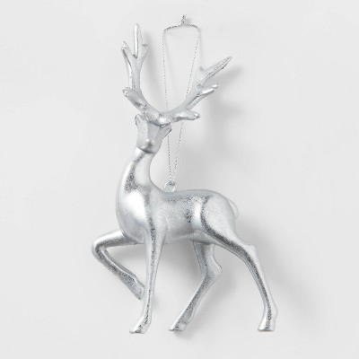 Metallic Deer Christmas Tree Ornament Silver - Wondershop™