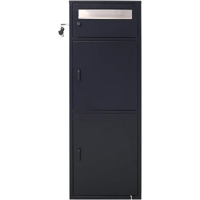 Large Steel Package Delivery Boxes, Freestanding Floor Parcel Package Drop, Anti-Theft Lockable Delivery Box, Extra Large Mailbox for Porch, Curbside