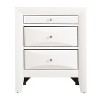 HomeStock White Nightstand 28x23x17 with Three Spacious Drawers, Modern Bedside Table for Bedroom Storage and Stylish Organization - 4 of 4
