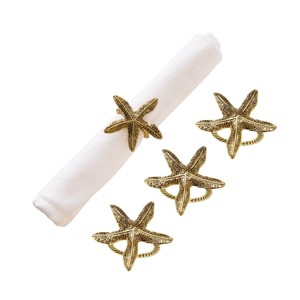 C&F Home Gold Starfish Napkin Rings Set of 4 - 1 of 4