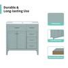Mshliw Modern 36 Inch Bathroom Vanity with Sink, MDF Cabinet with Storage Drawers, Freestanding, White Ceramic Basin - 4 of 4