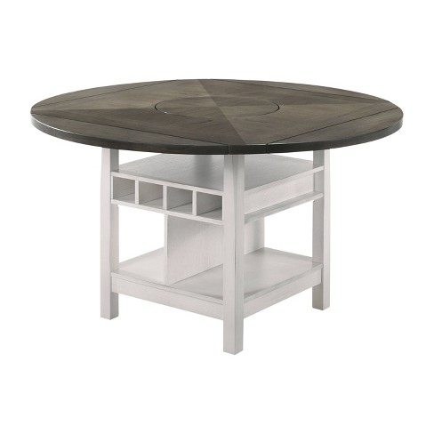 Counter height dining table with lazy susan hot sale