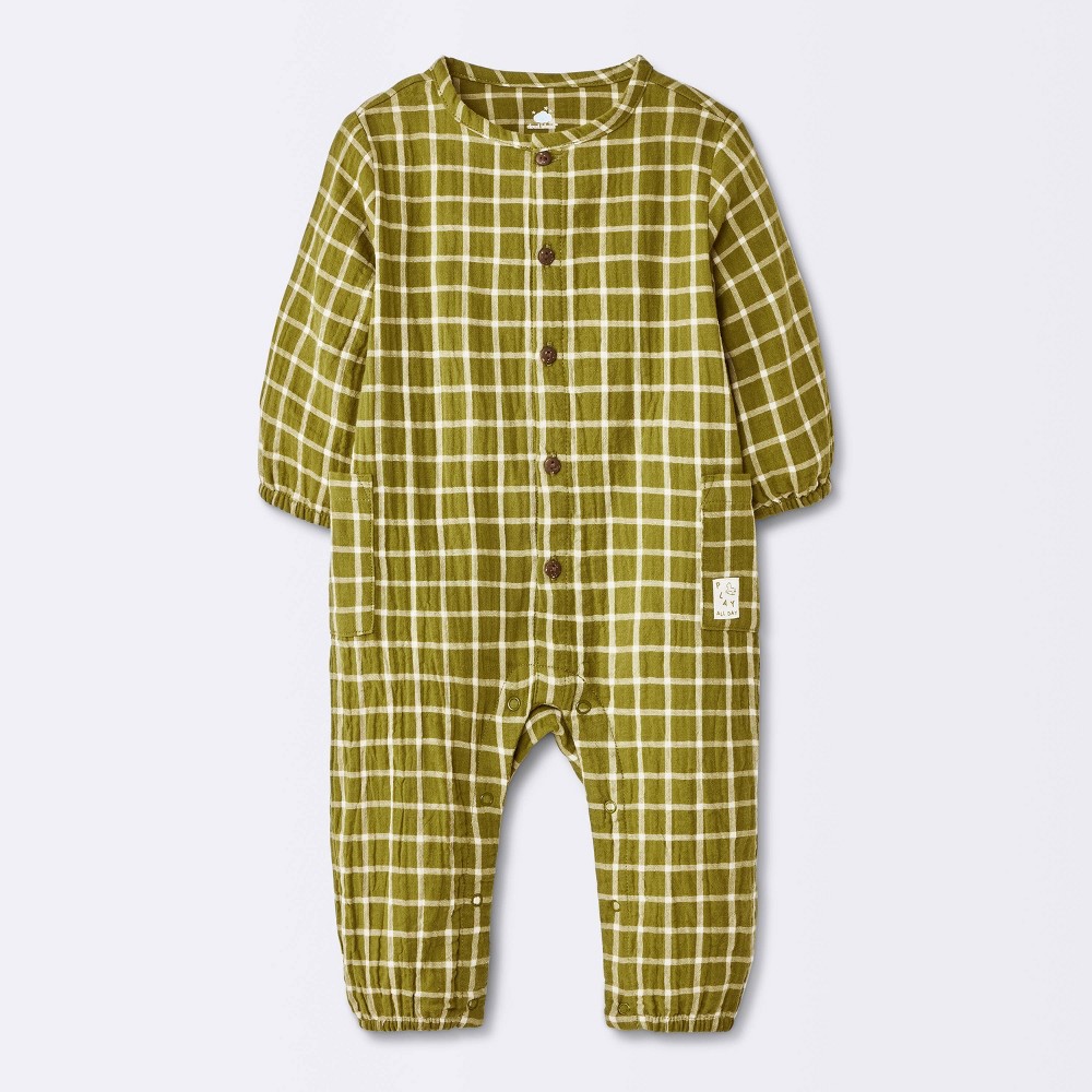 Baby Boys' Plaid Jumpsuit - Cloud Island™ Green 18M