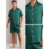 INSPIRE CHIC Men's Satin Sleepwear Short Sleeve Nightwear Shorts Summer Pajamas Set 2 Pieces - 4 of 4