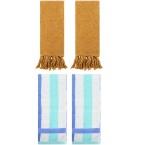 REGALWOVEN 4 Pcs Cotton Bathroom Hand Towels for Home Decoration - 1 of 4