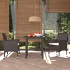 vidaXL Patio Dining Set Outdoor Dining Set Table and Chair Set Poly Rattan - 31.5" Table Length Brown 2 Pieces - 2 of 4