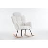 CAVINAS Teddy Rocking Chair with Headrest Pillow & High Back Glider, 250LB Capacity Tufted Accent Chair for Nursery, Living Room - 2 of 4
