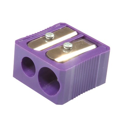 Purple Dual Hole Plastic Pencil Sharpener Pack of 20