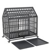 Dog Cage, Heavy-Duty Pet Crate With Roof And Window On Roof, Metal Pet Kennel Playpen With Lockable Wheels For Indoor Outdoor - 3 of 4