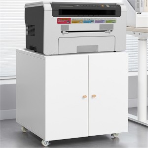 VASIP Mobile Printer Stand With Wheels, 2 Door Copier Stand Mobile Pedestal File Printer Stand for Office and Home - 1 of 4