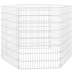 vidaXL Free Range Animal Enclosure - Galvanized Iron 6-Panel Pet Cage 21.3"x31.5" DIY Rabbit Hutch Outdoor Bunny Playpen - 1 of 4