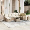 vidaXL 8 Piece Patio Sofa Set with Cushions Beige and Cream Poly Rattan - Without Storage - 8 Items - 2 of 4
