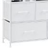 Vynxaria Stylish Tall Fabric Storage Dresser with Wooden Top, 5 Drawers, Durable Steel Frame, for Kid Room, Nursery, Entryway
,White - 4 of 4