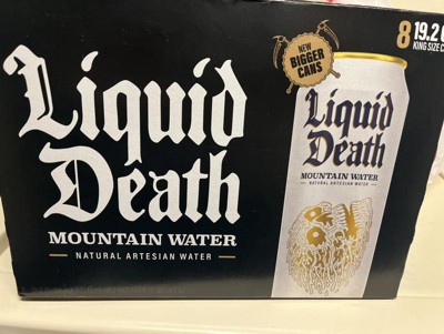 Liquid Death Sparkling Mountain Water, 19.2 oz King Size Cans (8-Pack)
