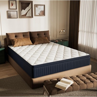 Swedrea Hybrid Mattress Breathable Medium Cooling Memory Foam Bed-in-a-Box White