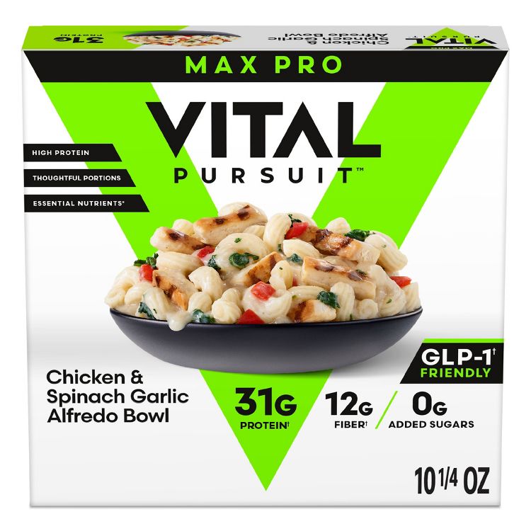 Vital Pursuit Chicken & Spinach Garlic Alfredo Bowl Protein Meals Frozen Bowls 10.25oz, 1 of 7