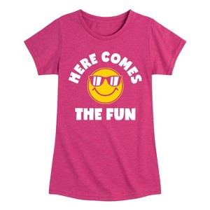 Girls' - Instant Message - Here Comes The Fun Fitted Short Sleeve Graphic T-Shirt - 1 of 4