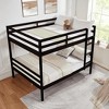MAYEERTY Full over Full Bunk Bed with Ladder, Wooden Bed Frame with High Guardrail and Ladder for Kids, No Box Spring Needed, Espresso - 2 of 4