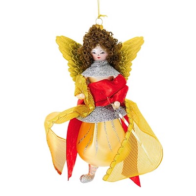Italian Ornaments 7.0 Inch Raziela With Sword Angel Italian Ornaments Tree Ornaments
