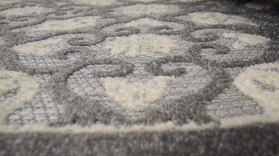 Mediterranean Trellis 4'x6' Light Gray/Ivory Synthetic Area Rug