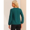 INSPIRE CHIC Women's Work Long Sleeve Keyhole Neck Elegant Chiffon Blouse - 4 of 4