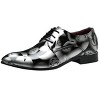 Santimon Mens Fashion Dress Shoes Pointed Toe Floral Patent Leather Lace Up Oxfords - 2 of 4