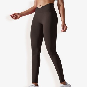 Anna-Kaci Active Women's High Waist Seamless Ribbed Full Length Leggings - 1 of 4