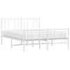 vidaXL Metal Bed Frame with Headboard and Footboard White 53.9 in.x74.8 in. Full - image 3 of 4