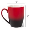 Elanze Designs Raising Little Monsters Two Toned Ombre Matte Red and Black 12 ounce Ceramic Stoneware Coffee Cup Mug - image 4 of 4